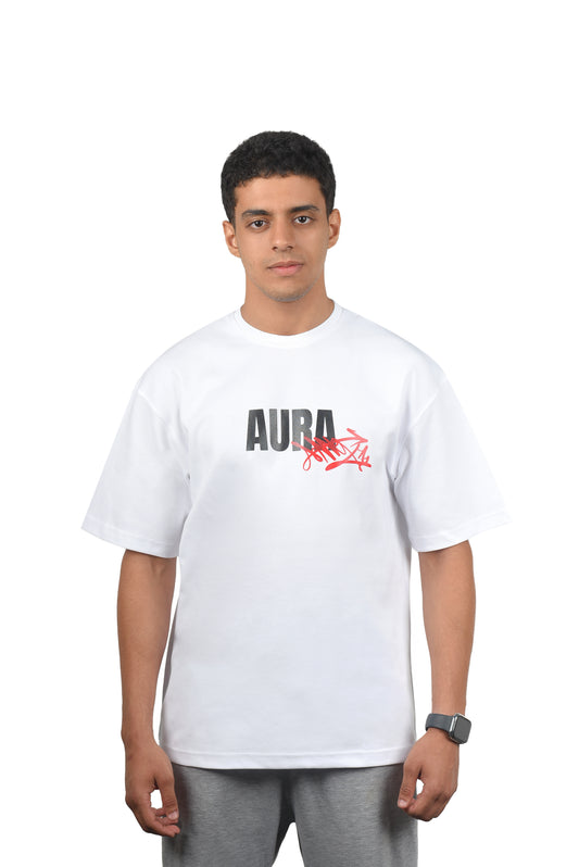 AURA Oversized White T-Shirt